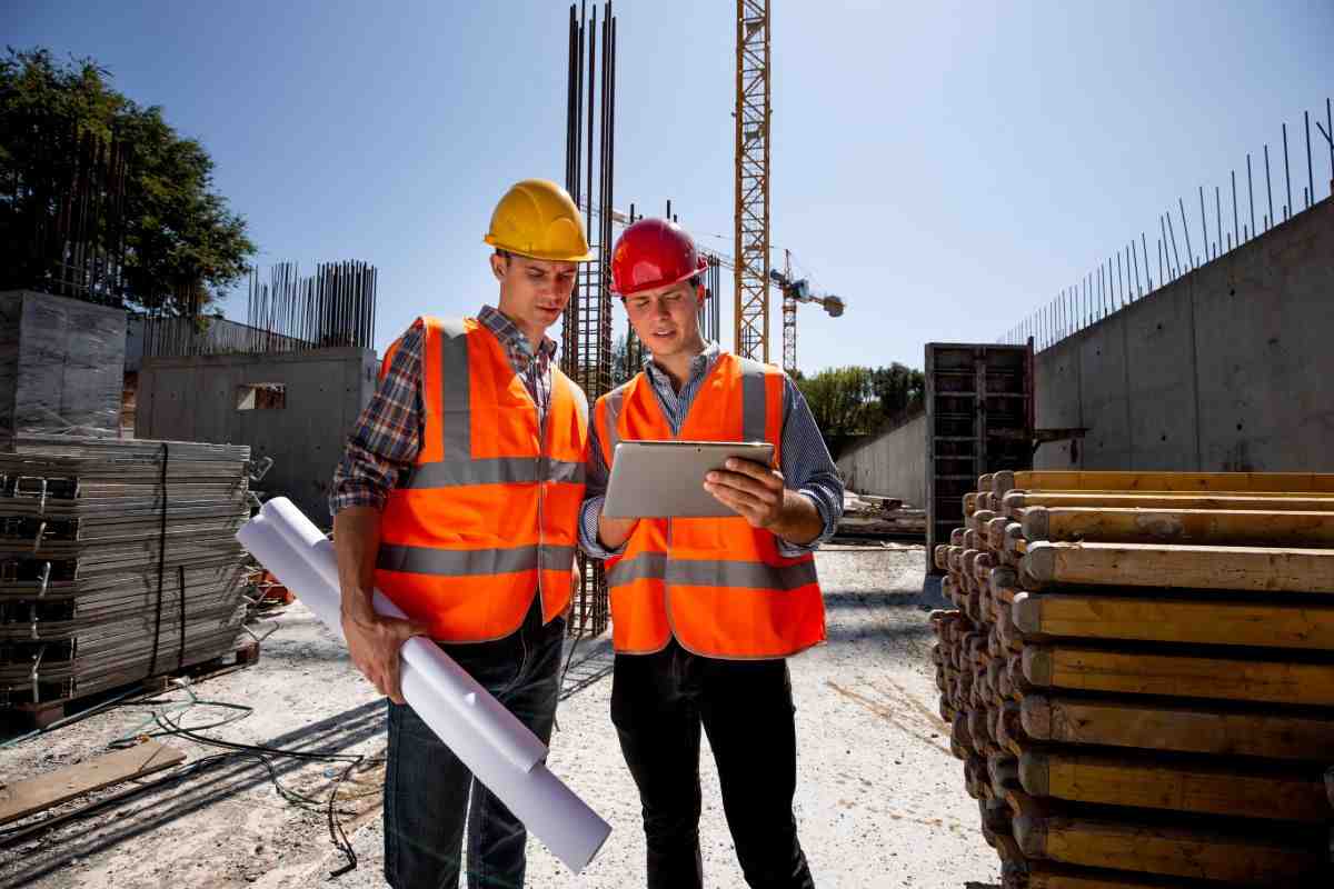 Project Team Using Tablet on Site (Large W1200px)