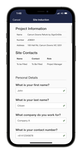 Worker App - Inductions - 001 - induction form